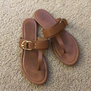 Tory Burch Marsen Thong Sandals - Tan Size 8